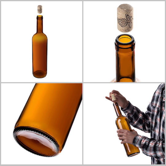 10 Pcs Glass Bottles Wine Liqueur Wine Bottle 0.75l 750ml + Stoppers