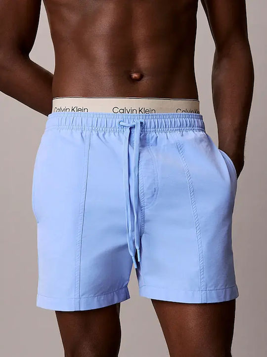 Costum De Baie Bărbați Pantaloni Scurți Albastru Deschis Cu Modele