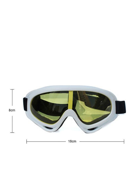 Μάσκα Σκι & Snowboard Ενηλίκων Λευκή με Φακό Καθρέπτη