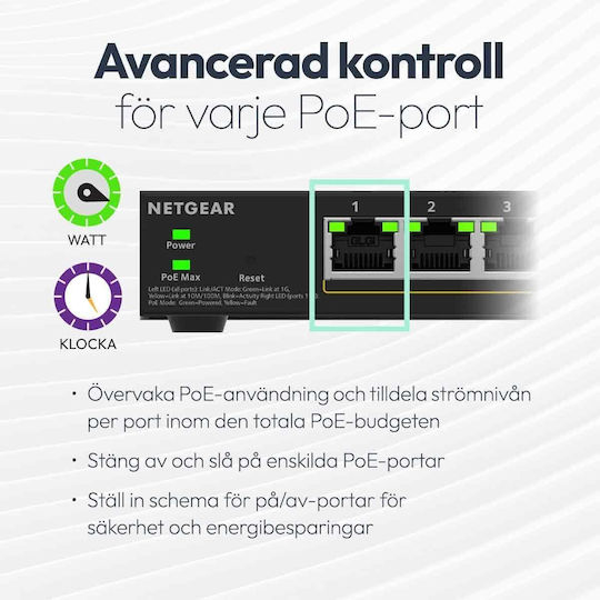 NetGear GS310TP-200EUS Managed L2 PoE+ Switch με 8 Θύρες Gigabit (1Gbps) Ethernet