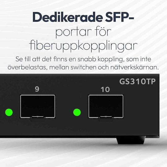 NetGear GS310TP-200EUS Managed L2 PoE+ Switch με 8 Θύρες Gigabit (1Gbps) Ethernet