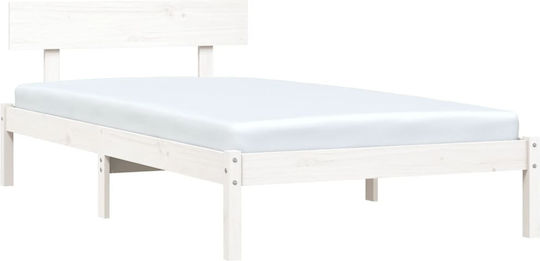 Κρεβάτι Μονό για Στρώμα 75x190cm Λευκό