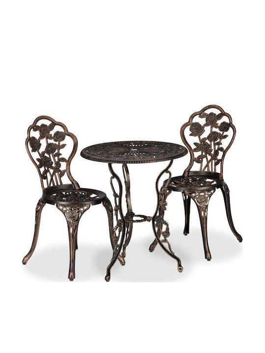 Set Sala De Mese Pentru Spații Exterioare Mici 3 Piese Bronz