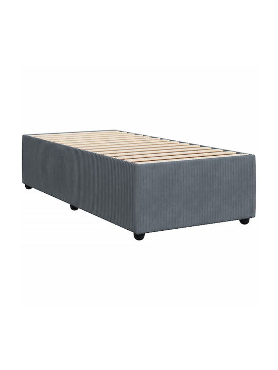 Vidaxl Bettgestell Dunkelgrau 100x200cm Samt 1 Stück Einzelbett Grau