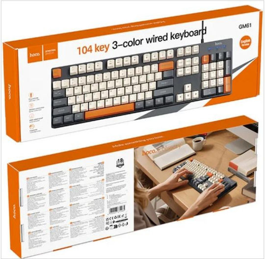 Hoco GM61 Gaming Keyboard with Illuminated Keys (English US) Gray