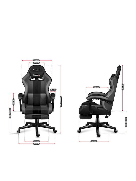 Huzaro Force 4.7 Artificial Leather Gaming Chair with Footrest Grey Mesh