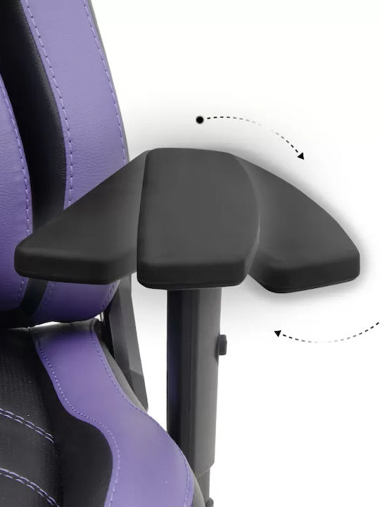 Megapap ZIO Gaming Pro Καρέκλα Gaming Δερματίνης με Ρυθμιζόμενα Μπράτσα μωβ - μαύρο