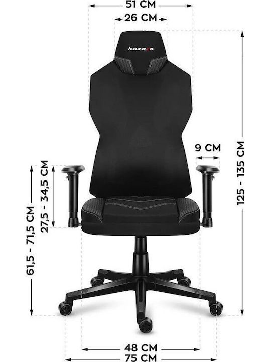 Huzaro Combat 6.2 Fabric Gaming Chair with Adjustable Armrests and RGB Lighting Black
