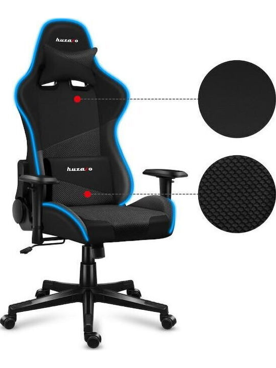 Huzaro Force 6.2 Mesh Fabric Gaming Chair with Adjustable Armrests and RGB Lighting Black