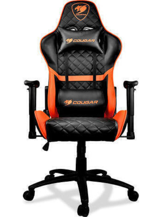 Cougar Armor One Καρέκλα Gaming Δερματίνης με Ρυθμιζόμενα Μπράτσα Πορτοκαλί