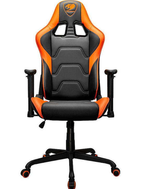 Cougar Armor Elite Artificial Leather Gaming Chair with Adjustable Arms Orange
