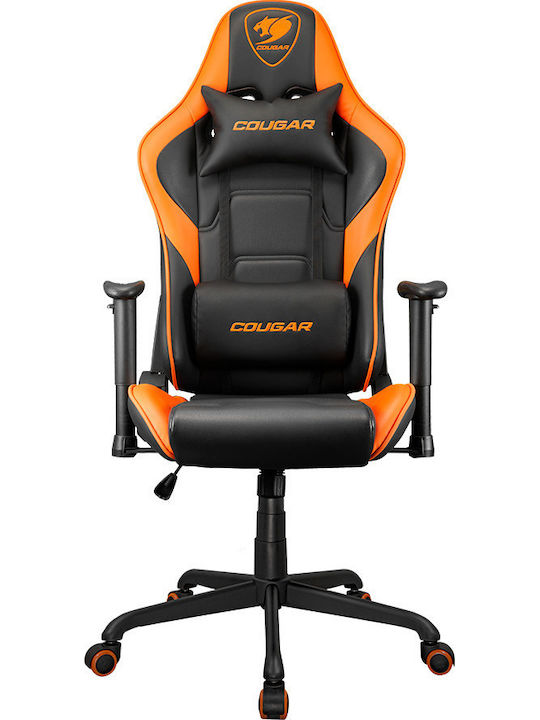 Cougar Armor Elite Artificial Leather Gaming Chair with Adjustable Arms Orange