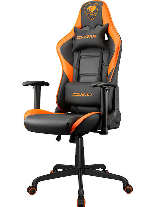 Cougar Armor Elite Artificial Leather Gaming Chair with Adjustable Arms Orange