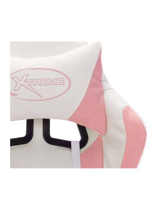 vidaXL 288004 Καρέκλα Gaming Δερματίνης με RGB Φωτισμό Pink/White
