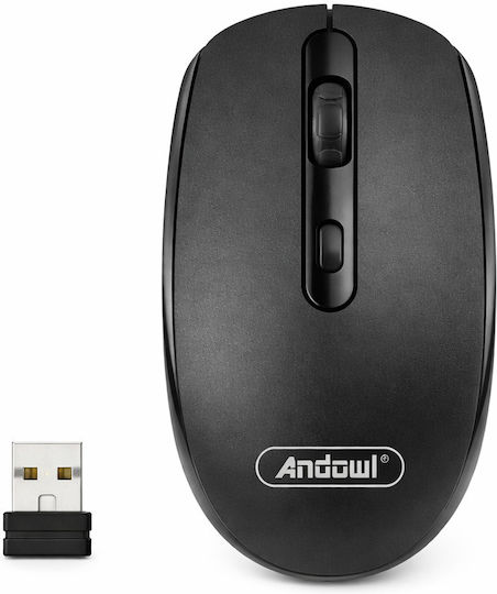 Andowl Wireless Ergonomic Mouse pentru Stângaci Negru