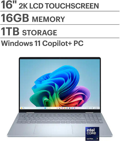Dell 16 Plus 2-in-1 DB06250 16" FHD+ Touchscreen (Ultra 7-256V/16GB/1TB SSD/W11 Home) Ice Blue (US Keyboard)