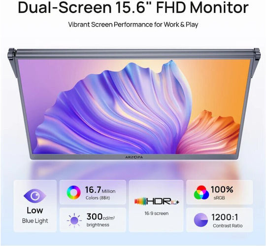 Arzopa E1 Dual HDR Monitor 15.6" FHD 1920x1080