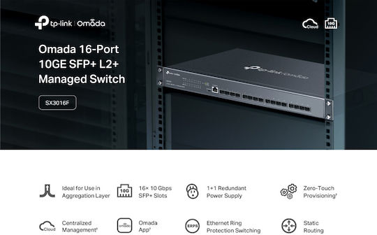 TP-LINK Jetstream TL-SX3016F v1.2 Managed L2 Switch and 16 SFP Ports