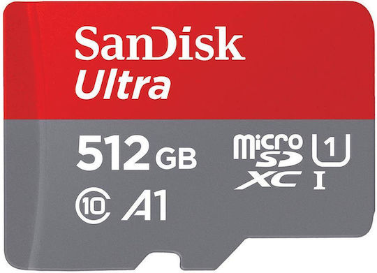 Sandisk Ultra microSDXC 512GB Geschwindigkeitsklasse 10 UHS-I 100MB/s mit Adapter