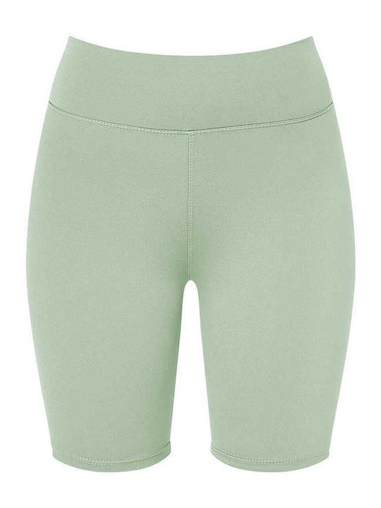 Celestino Едноцветен Дамски Колоездачен Клин Slim Fit Светлозелен