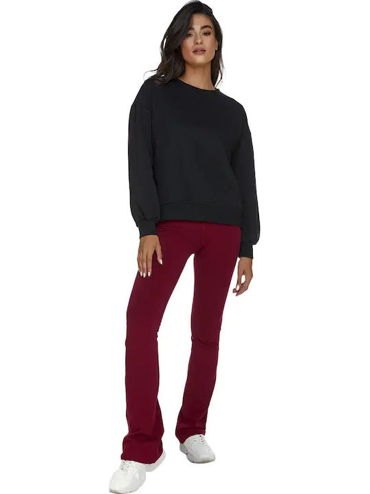 Jazz Training Women's Long High Waist Push Up Burgundy Leggings