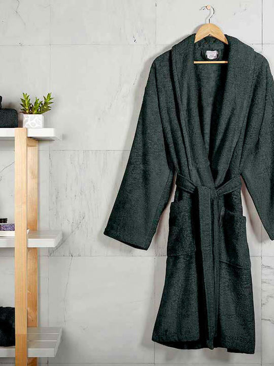 Fieldcrest Ultra Soft Men's Bathrobe with Collar Powder Blue 370gsm