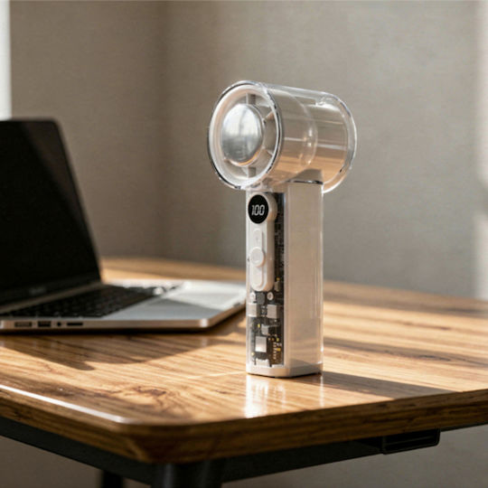 Eurolamp Ανεμιστηράκι Χειρός USB 5W Λευκό 300-20556