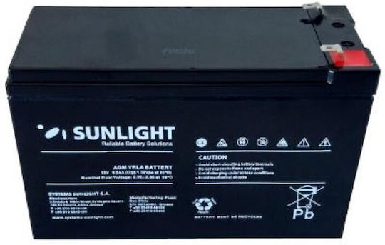 SunLight 0233856-0314396 UPS Battery with Capacity 12Ah and Voltage 12V 1pcs