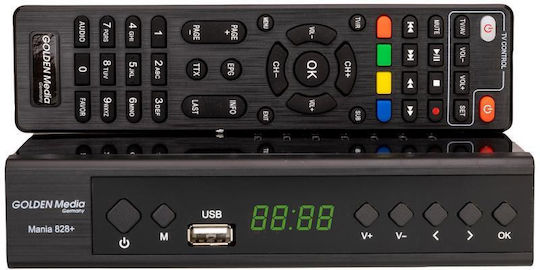 Golden Media Mania 828+ Ψηφιακός Δέκτης Mpeg-4 Σύνδεσεις SCART / HDMI / USB