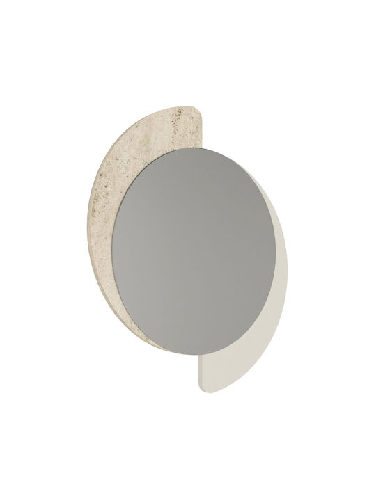 Megapap Sevilla Wall Mirror Oval with Beige Wooden Frame 69x59.2cm 1pcs