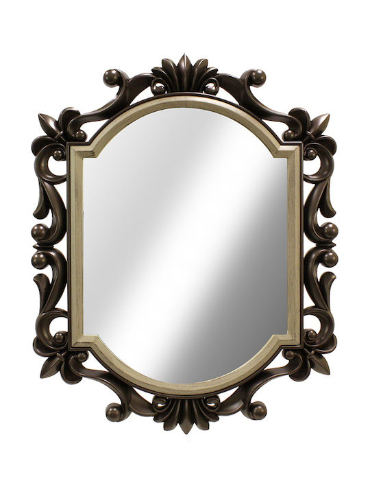 Homeplus Wall Mirror Oval with Gold Plastic Frame 75x60cm 1pcs