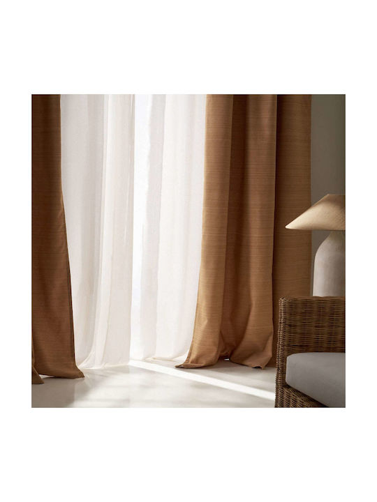 Gofis Home Κουρτίνα με Τρέσα Gofis Mustard 130x270εκ.