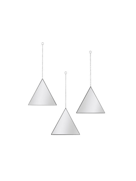 The Home Deco Factory Като Огледало за Стена с Черен Пластмаса Рамка 22.4x24.9см 3бр