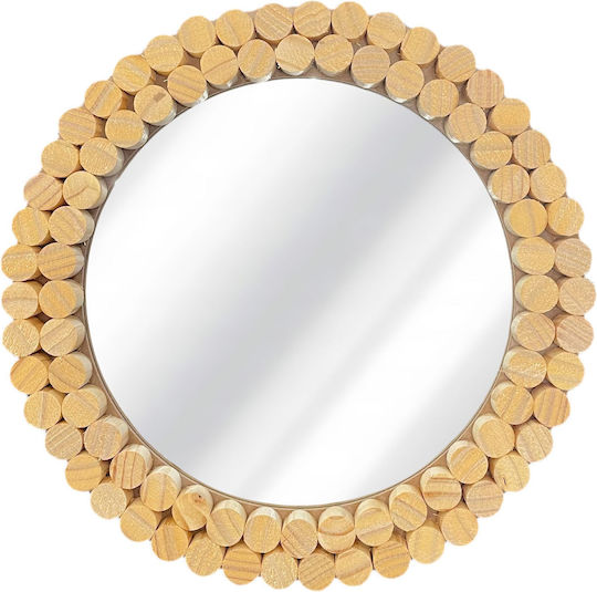 Tutumi HOM-02802 Καθρέπτης Μπεζ Διαμέτρου 36cm
