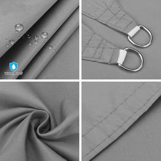 Grasher Triangle Shade Sail Gray With Hoops 3.5x3.5m 180gr/m²