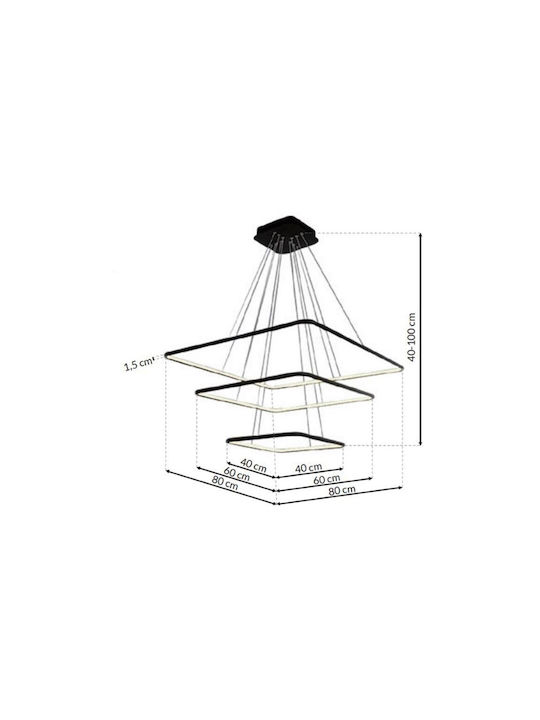 Eko Light Κρεμαστό Φωτιστικό Μαύρο LED με Σχοινί