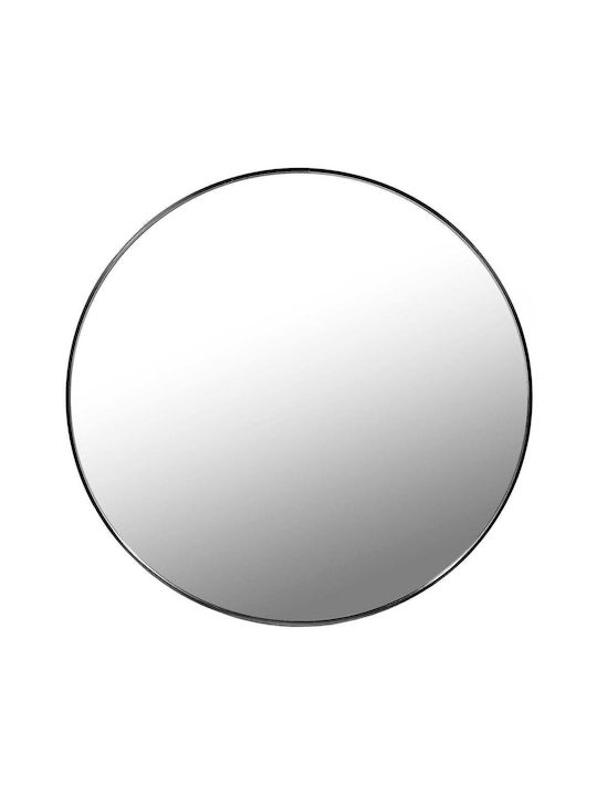 Wall Mirror with Black Metallic Frame Diameter 57.5cm 1pcs