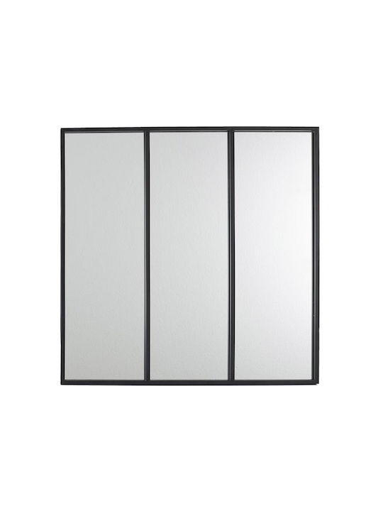 The Home Deco Factory Wall Mirror with Black Metallic Frame 61.5x61.5cm 1pcs