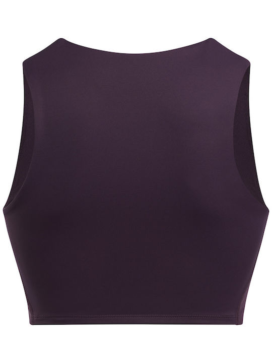 Damen Sport Crop Top Ärmellos Lila