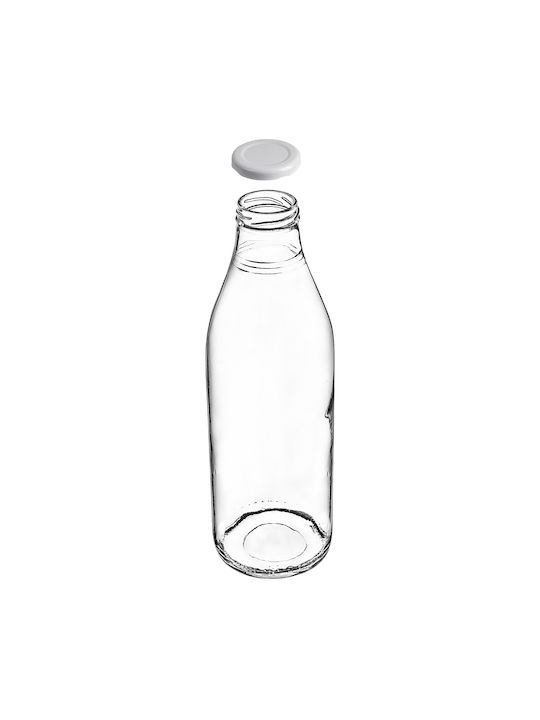 Kadax Glas Wasserflasche mit Schraubdeckel Transparent 1000ml