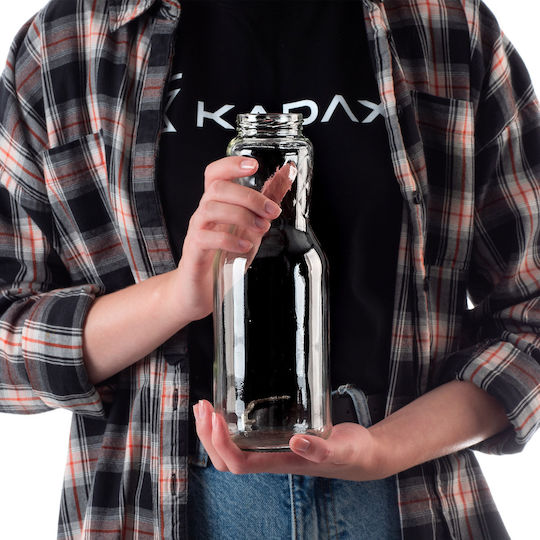 Kadax Glass Water Bottle With Screw Lid Transparent 1000ml