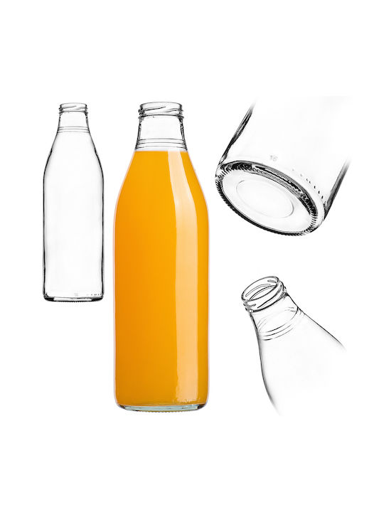 Kadax Glas Wasserflasche mit Schraubdeckel Transparent 1000ml