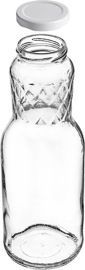 Kadax Glas Wasserflasche mit Schraubdeckel Transparent 1000ml 3 Stücke