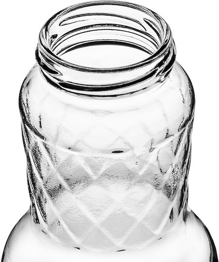Kadax Glas Wasserflasche mit Schraubdeckel Transparent 1000ml 3 Stücke