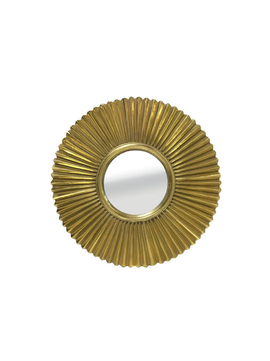 Liberta Sol Wall Mirror with Gold Plastic Frame Diameter 50cm 4pcs
