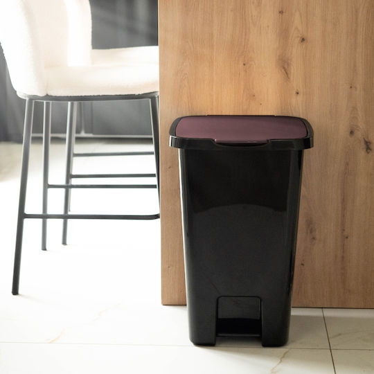 Kadax Kadax Kunststoff Mülleimer mit Pedal Braune 45l