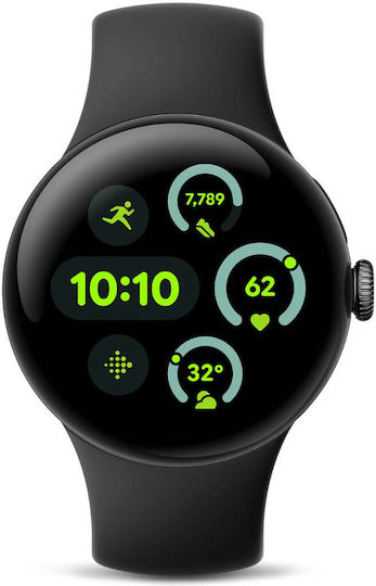 Google Pixel Watch 3 LTE Aluminium 45mm Waterproof with Heart Rate Monitor (Obsidian)