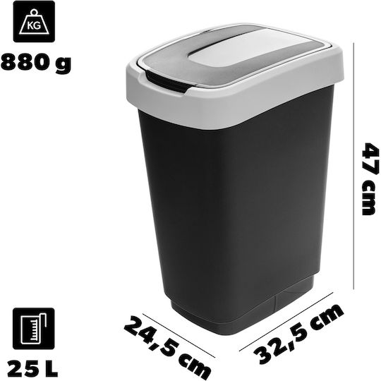 Kadax Kadax Mülleimer Kunststoff Schwarz 25lt