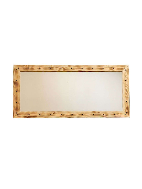 Aberto Design Wall Mirror with White Wooden Frame 110x50cm 1pcs