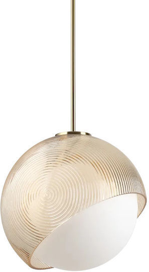 Ideal Lux Κρεμαστό Φωτιστικό Χρυσό με Ντουί E27 30x30εκ.